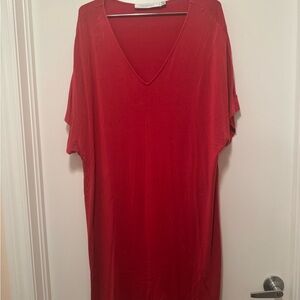 Dark Orange V-Neck Dress